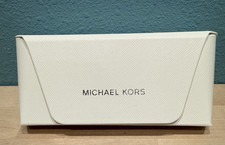 Michael Kors Authentic Hard Eyeglasses/Sunglasses Case in White W/ Cloth Medium