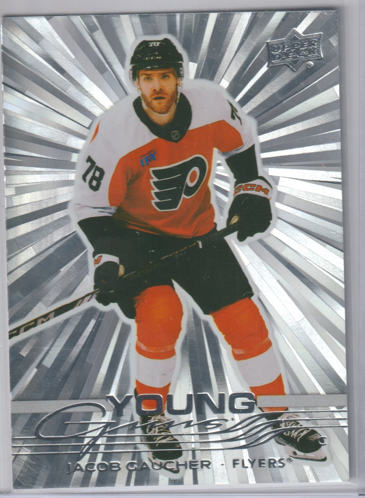 25-26 JACOB GAUCHER RC UPPER DECK S1 YOUNG GUNS OUTBURST ROOKIE #225 FLYERS 1:60