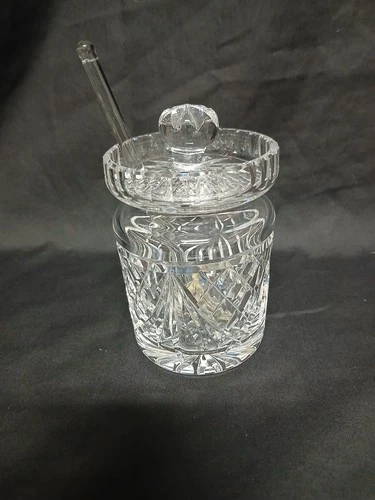 Vintage Waterford Crystal Lismore Pattern Jam Or Honey Jar