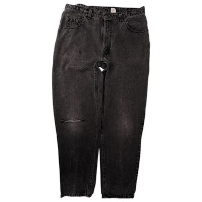 Levis 560 Loose Fit Jeans Mens 38x32 Black Wash Tapered Leg Denim