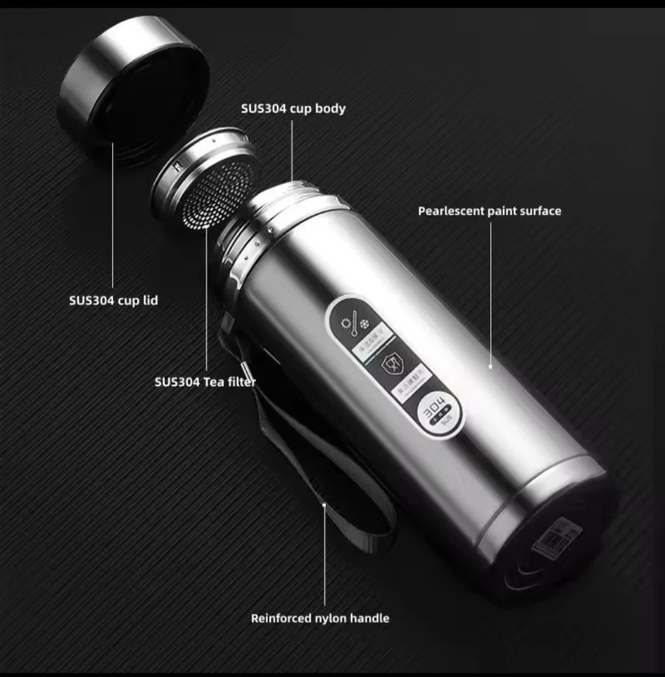 Bottiglia Thermos Acciaio Inox 500Ml-1L con Display LED Temperatura SUS304 - Immagine 3 di 4