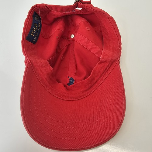 Polo Ralph Lauren Hat Cap Youth Boys Strapback Red Low Profile Streetwear Logo - Picture 9 of 12
