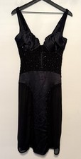 Vtg Y2K Frederick's of Hollywood Silk Mesh Corset Midi Dress Sz 12 Whimsi Goth