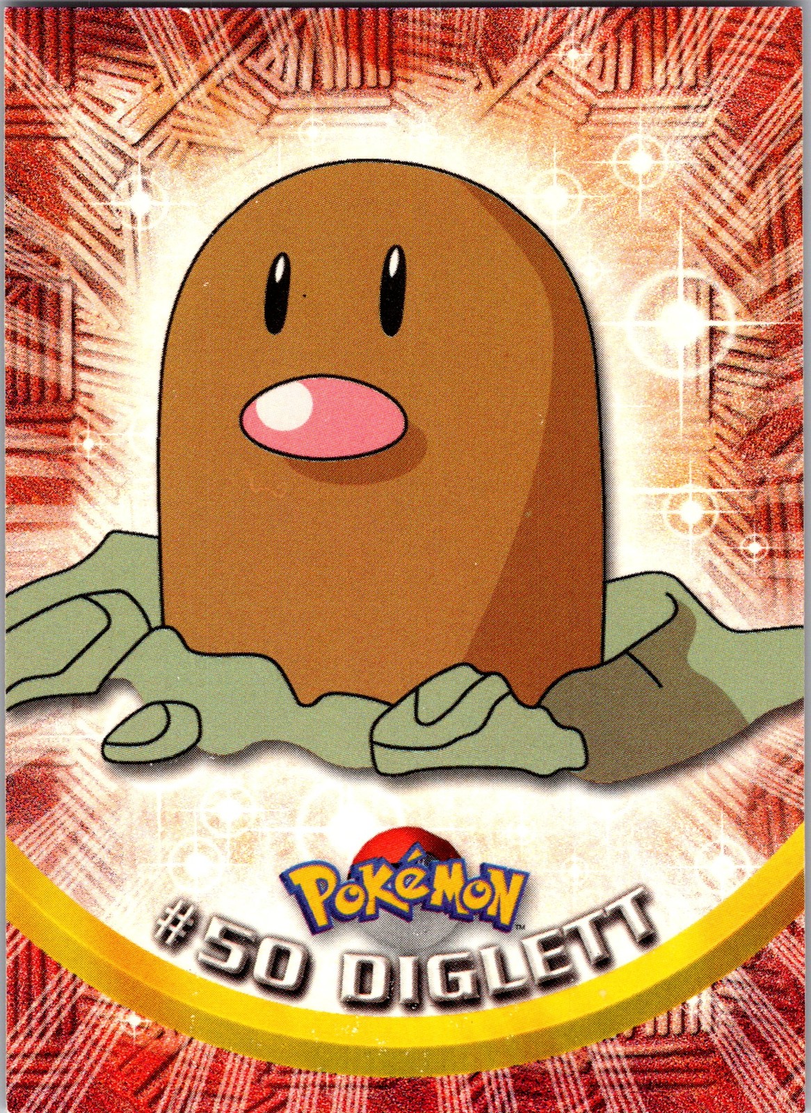 1999 Topps Pokemon TV Animation Edition Series 1 #50 Diglett Green Topps Logo 3
