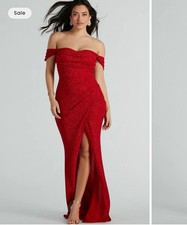 Windsor Bright Red Floor Length & Sleeveless Formal holiday Dance Dress X Small