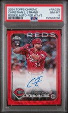 2024 TOPPS CHROME RC AUTOS RED WAVE CHRISTIAN ENCARNACION-STRAND 4/5 PSA 8