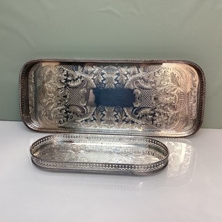 VINERS Silver Plated Trays Sheffield England Dressing Table Serving TH