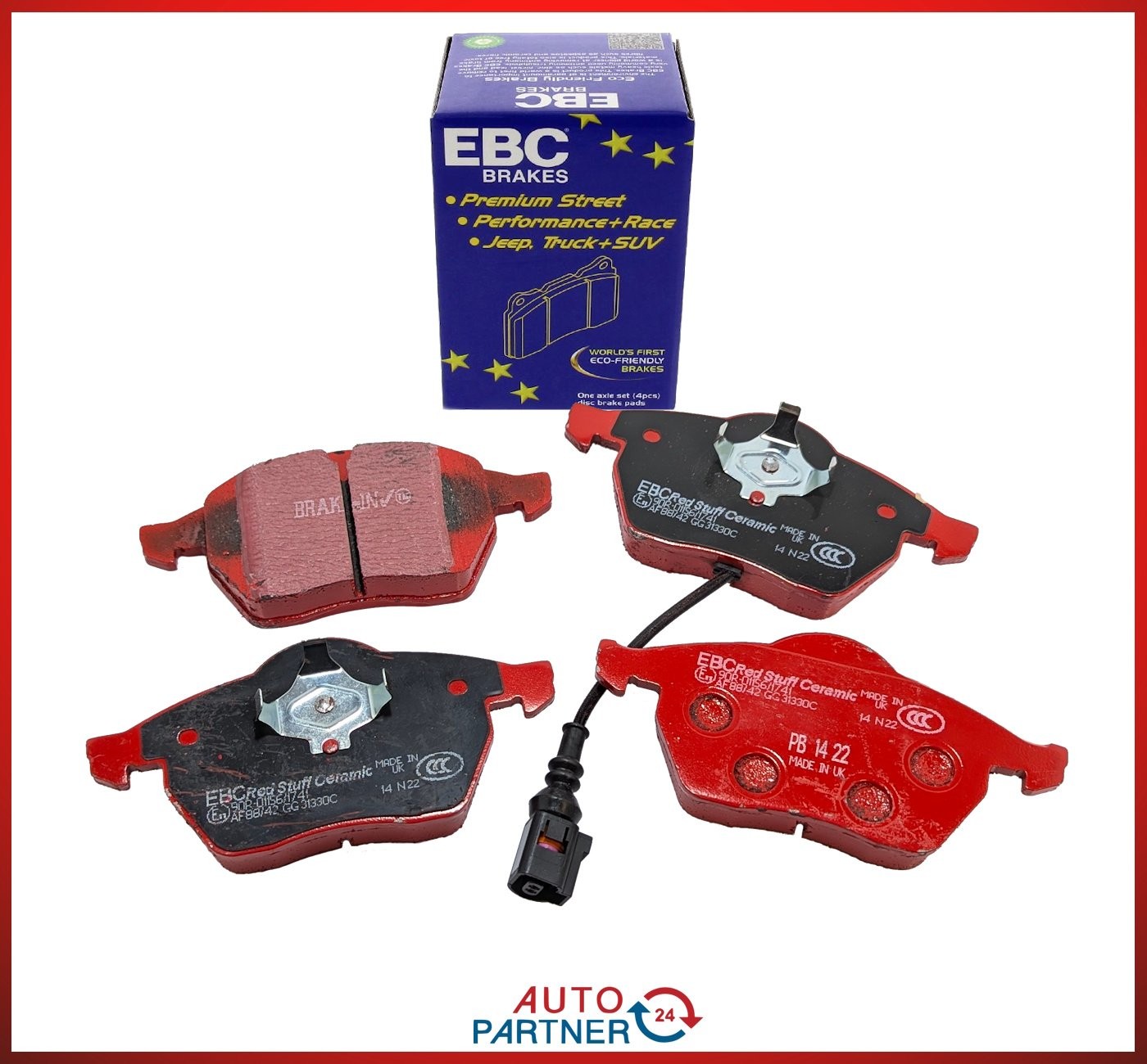 Juego de pastillas de freno EBC Redstuff para Seat Leon Cupra R 1M con sistema de frenos Brembo