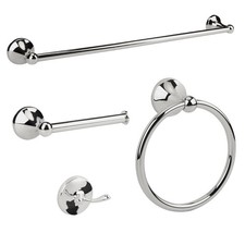 4 Piece Chrome Bathroom Hardware Accessories Set,Towel bar Set 23.6 Inch Towel