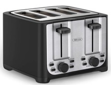 bella 4 Slice Toaster with Auto Shut Off Extra Wide Slots & Removable Crumb Tray