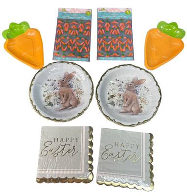 Party Supply Lot Happy Easter Plates Napkins Treat Bags See Description