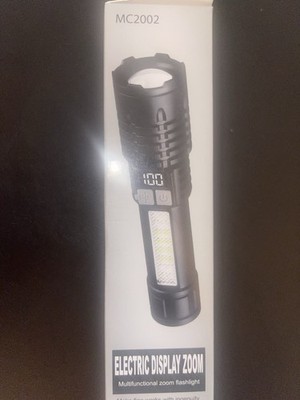 MC2002 Multifunction LED Flashlight Zoom W/Display Type-C Rechargeable BrandNew 
