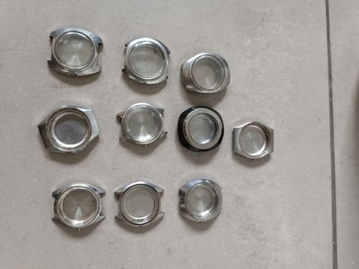 BIG LOT OF 10 JAPANESE AUTOMATIC CITIZEN & SEIKO CASES FOR PROJECT / REPLACEMENT
