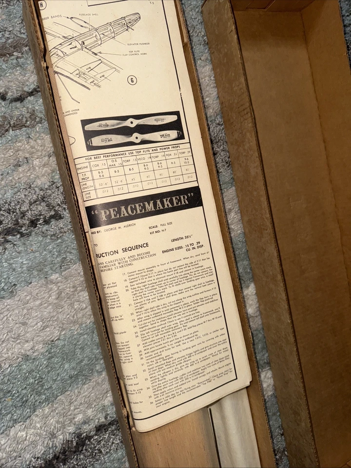 Top Flite Peacemaker Airplane Kit Control Line Airplane 46” Wing Span New N7 - Image 4 of 4