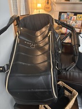 Mory June Moses Basket Baby Carrier Black Leather Warm Pockets Open Box New
