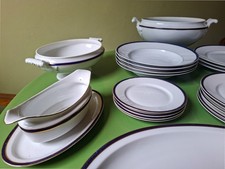 HUTSCHENREUTHER Porzellan Speiseservice gold/blauer Rand
