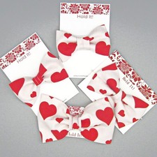 Red Hearts Pet Bow Tie or Sailor Bow-4 Sizes Available