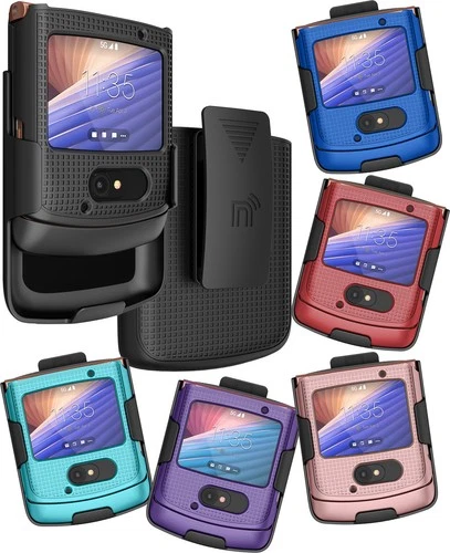 Hard Case Cover + Belt Clip Holster Combo for Motorola RAZR 5G Flip Phone (2020)