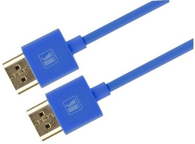 KRAMER Premium High Speed HDMI Lead, Ultra Slim Flexible Lead, 3m Blue