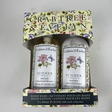 Crabtree & Evelyn Summer Hill Gift Set Hand Wash and Hand Lotion 16.9 floz pump