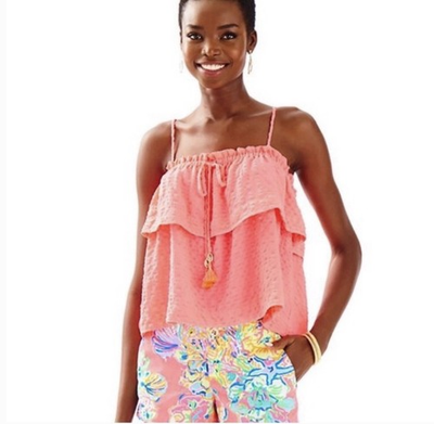 #ad Lilly Pulitzer Mays Too in Neon Coral Reef Medium $55.00