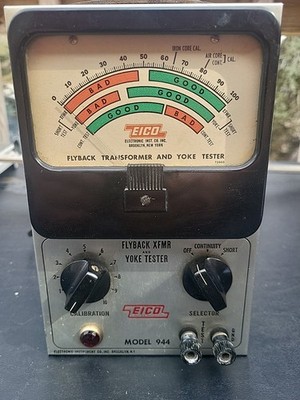 Eico Model 944 Flyback Transformer And Yoke Tester Working No Leads 