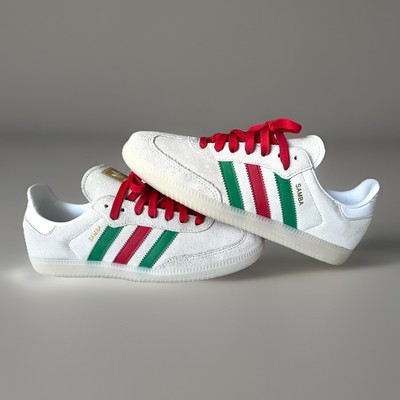 ADIDAS SAMBA OG GREY RED GREEN SIZE 8.5 MEN'S SHOES IG1826 SUEDE Limited