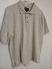 Eddie Bauer Shirt Mens Medium White Gray Short Sleeve Polo Casual 23 