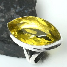 Anello etnico fatto a mano pietra preziosa citrino gioiello per unisex taglia USA-11 AR 89608