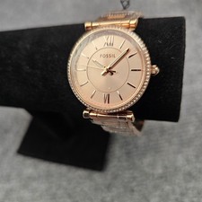Fossil Women Watch Carlie Stainless Steel Crystal ES4301 Rose Gold 35mm
