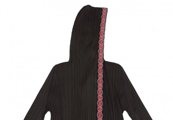 PLEATS PLEASE Lace Piping Hooded Cardigan Size 3(K-128394) - Image 3 of 4