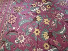 Tischdecke etwa 130/170cm Baumwolle Druckdecke indische Ranken bordaux B-Ware