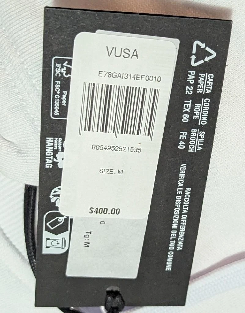 Felpa con cappuccio uomo Versace Jeans Couture logo pullover pile bianco medio $400