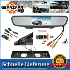 4.3" Funk Rückspiegel 170° IR Rückfahrkamera Nachtsicht Einparkhilfe Monitor