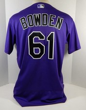 2020 Colorado Rockies Ben Bowden #61 Game Issued Pos Used Purple Jersey 48 464