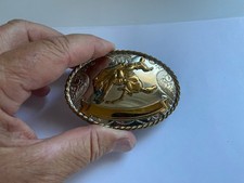 ALPACA GERMAN SILVER WESTERN COWBOY BUCKING BRONCO BELT BUCKLE N179-W