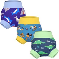 Reusable Swim Diapers 3 Pcs Waterproof Swimming Diapers for Baby Swim Lesson