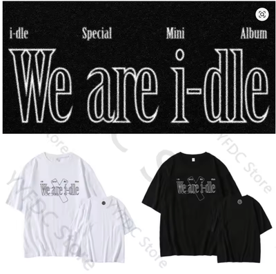 (G)I-DLE idle ミヨン 直筆サインTシャツ IDLE WE ARE T SHIRT KPOP LETTER PRINT TOPS (G)-IDLE FANS NEVERLAND