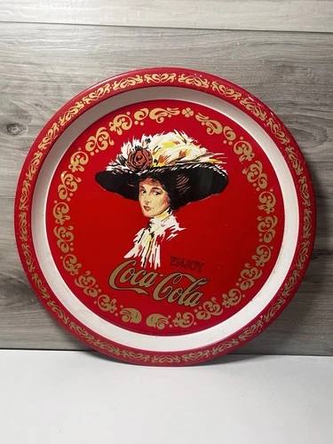 Vintage 1982 Coca-Cola Metal Beer Tray 12 3/4" Round