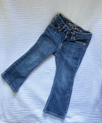 Gap Kids Denim Bootcut Jeans Girls 2 Years Embroidered Waist Y2K Medium Wash