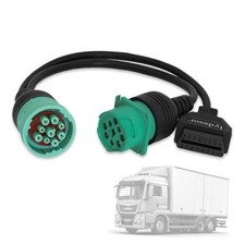 J1939 9 Pin to OBD 2 Female Adapter Cable,Work with Truck Diagnostic Scanner