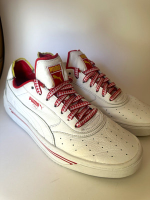 PUMA In-N-Out Collab Cali Men's Low Top Lace-Up Leather Sneakers, red/white