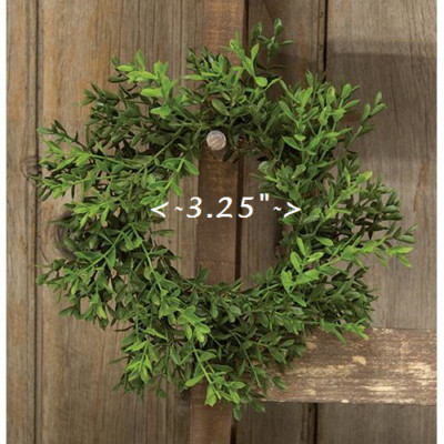 NEW Farmhouse English BOXWOOD Candle Ring Green 3.25'' Opening 7'' Wide Cottage  