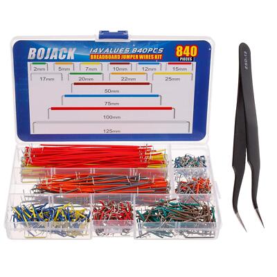 14 Vaules 840 Stück 2-125 mm Lötfrei Flexible Breadboard Verbindungsleitung Kabel