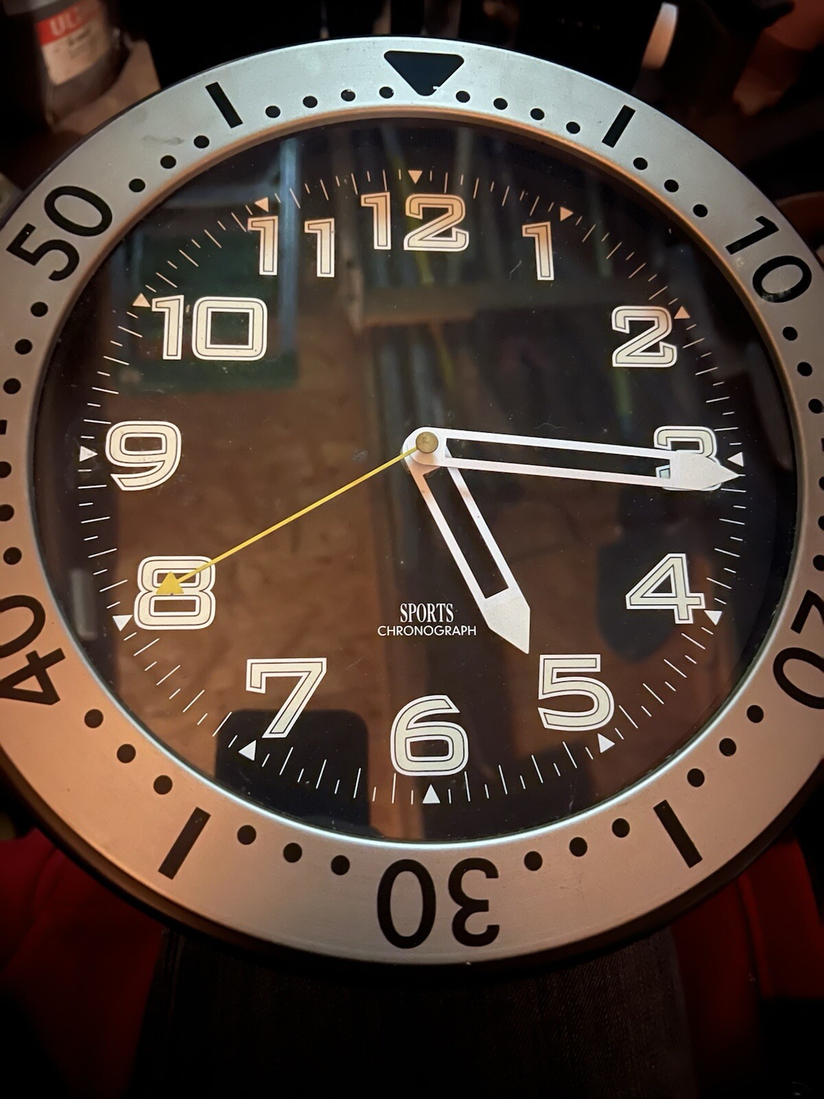 Sports Chronograph 11.25" Round Wall Clock WORKS