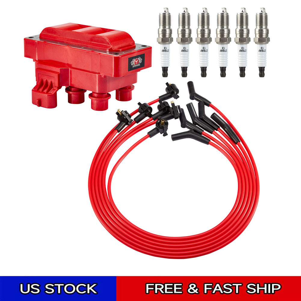 1994-2000 Ford Mustang B3000 3.8L FD488 Ignition Coil Wire Set & Spark Plug Kit