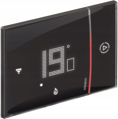 Bticino XG8002E Thermostat mit WiFi, New Smarther2 mit Netatmo, Schwarz,