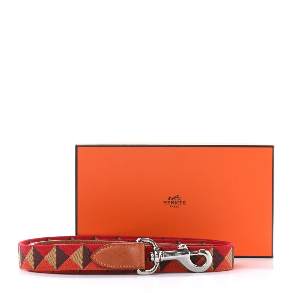 HERMES Medor Leather Dog Leash In Dark Irish H3002