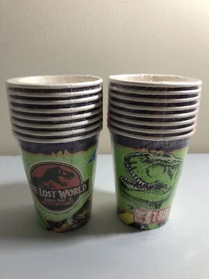 CREATIVE EXPRESSIONS GROUP Vintage 1997 Jurassic Park The Lost World - 2 8-Packs of Paper Party Cups