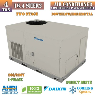 Daikin 4 Ton 16.4 SEER2 Commercial Air Conditioner Package Unit 2-Stage 208/230V